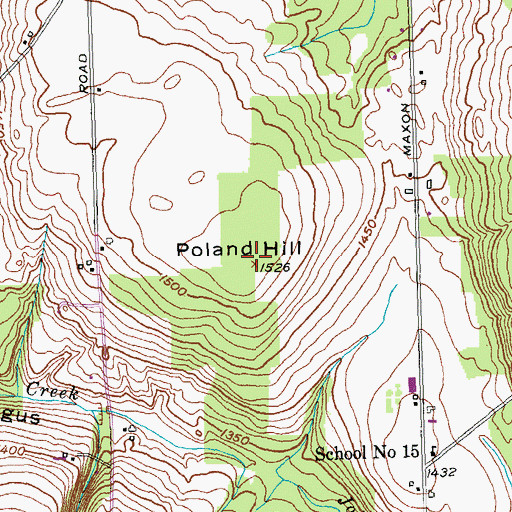 Topographic Map of Poland Hill, NY
