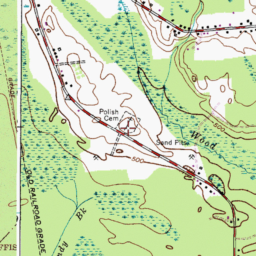 Topographic Map of All Saints Cemetery, NY