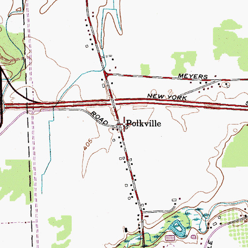 Topographic Map of Polkville, NY