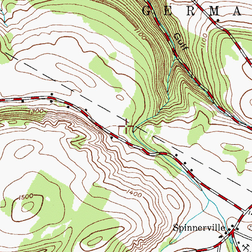 Topographic Map of Polly-Miller Gulf, NY
