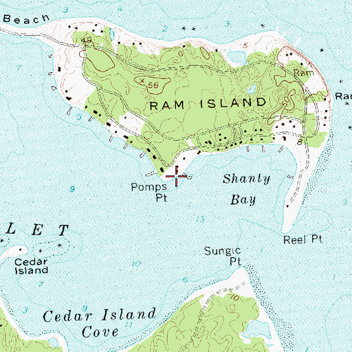 Topographic Map of Pomps Point, NY