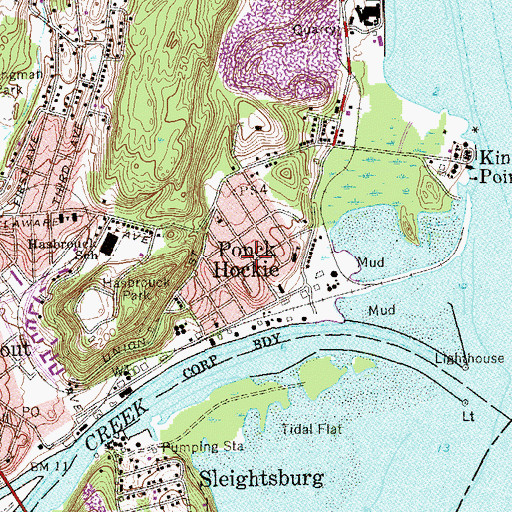 Topographic Map of Ponck Hockie, NY