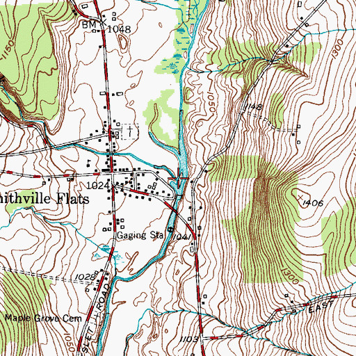 Topographic Map of Pond Brook, NY