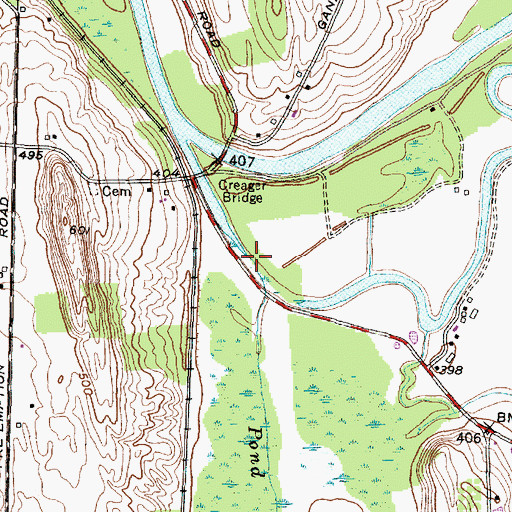 Topographic Map of Pond Brook, NY