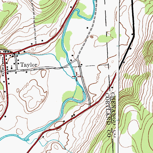 Topographic Map of Pond Creek, NY