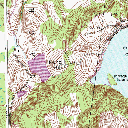 Topographic Map of Pond Hill, NY