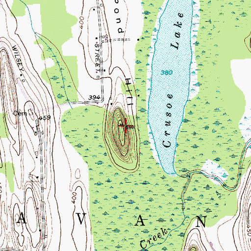 Topographic Map of Pond Hill, NY