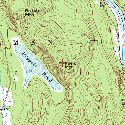 Topographic Map of Pond Mountain, NY