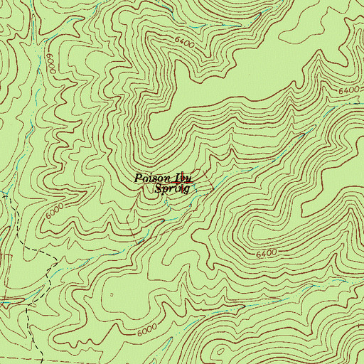 Topographic Map of Poison Ivy Spring, AZ