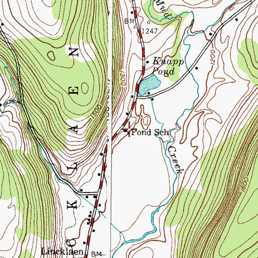 Topographic Map of Pond School (historical), NY