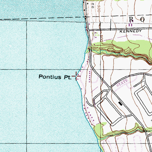 Topographic Map of Pontius Point, NY