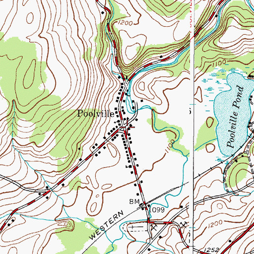 Topographic Map of Poolville, NY