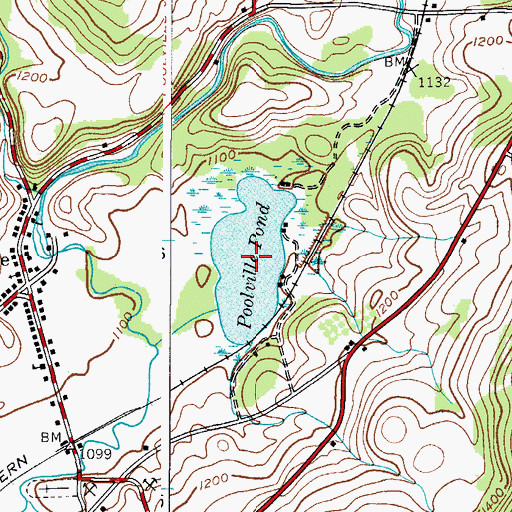 Topographic Map of Poolville Pond, NY