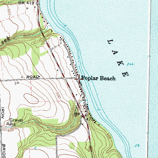 Topographic Map of Poplar Beach, NY