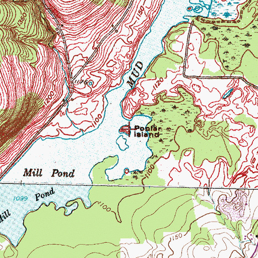 Topographic Map of Poplar Island, NY