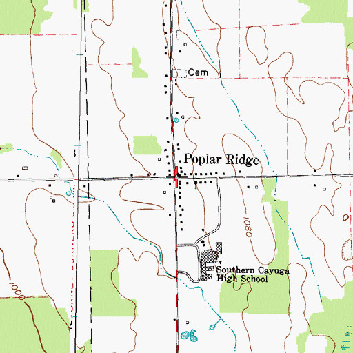 Topographic Map of Poplar Ridge, NY