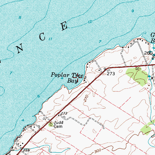 Topographic Map of Poplar Tree Bay, NY