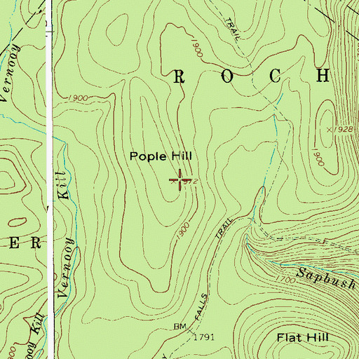 Topographic Map of Pople Hill, NY
