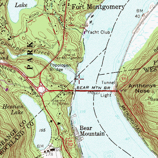 Topographic Map of Popolopen Creek, NY