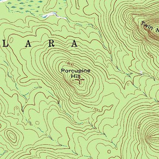 Topographic Map of Porcupine Hill, NY