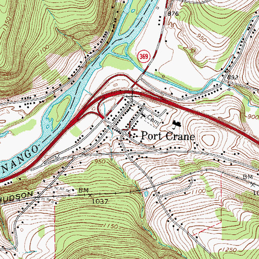 Topographic Map of Port Crane, NY