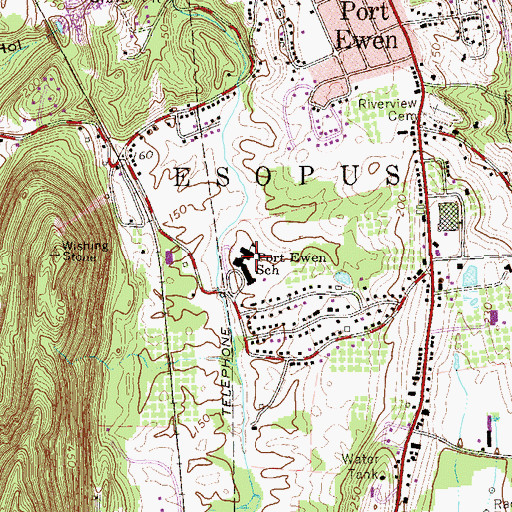 Topographic Map of Port Ewen Elementary School, NY