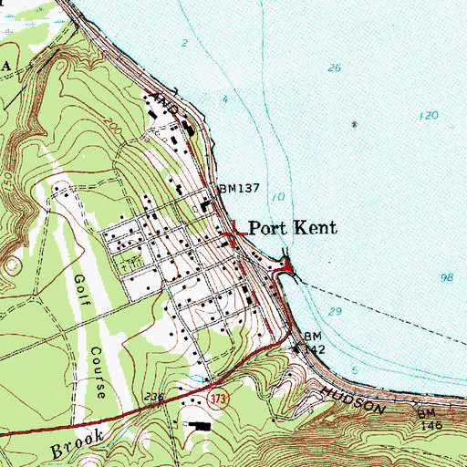Topographic Map of Port Kent, NY