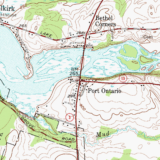 Topographic Map of Port Ontario, NY