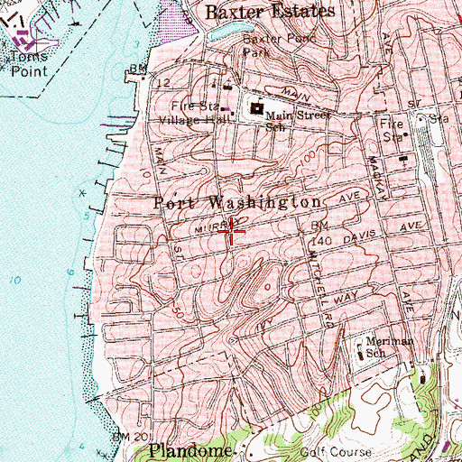Topographic Map of Port Washington, NY