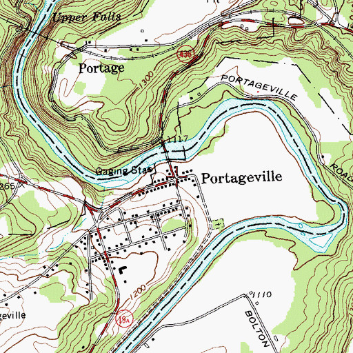 Topographic Map of Portageville, NY