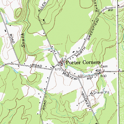 Topographic Map of Porter Corners, NY