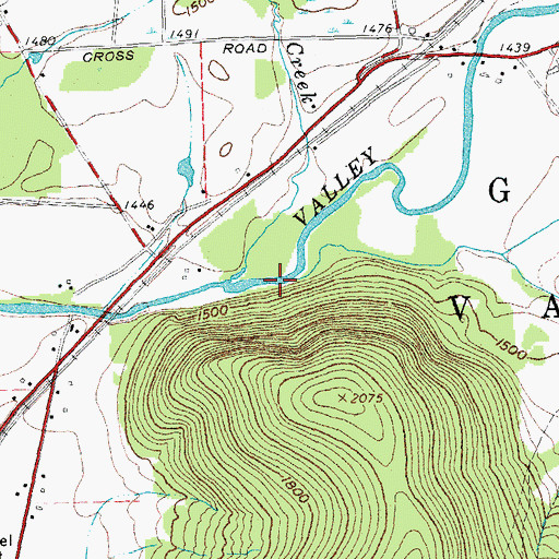 Topographic Map of Porter Creek, NY