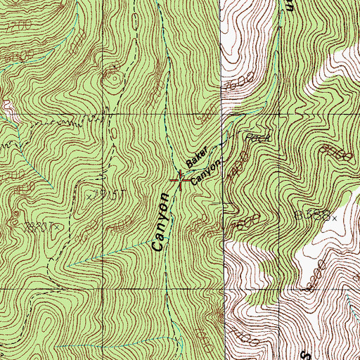 Topographic Map of Baker Canyon, AZ