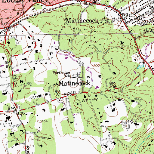 Topographic Map of Portledge School, NY