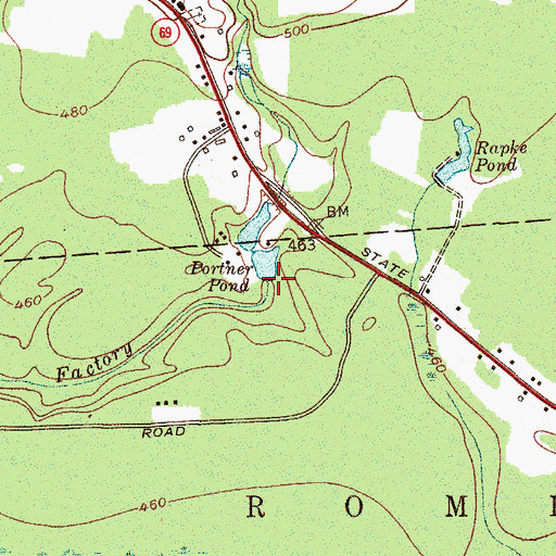 Topographic Map of Portner Pond, NY
