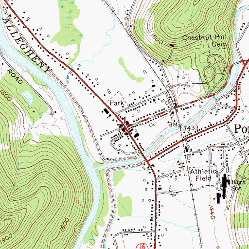 Topographic Map of Portville, NY