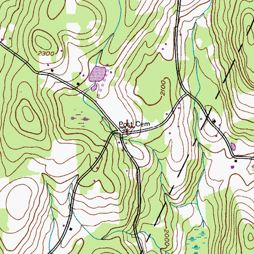 Topographic Map of Post Cemetery, NY