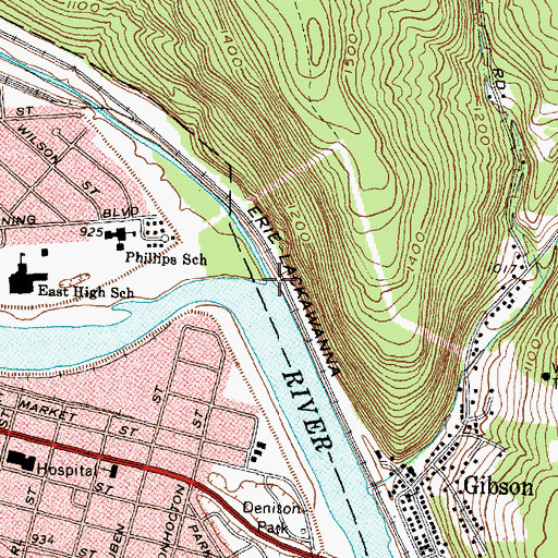 Topographic Map of Post Creek, NY