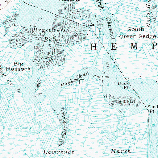 Topographic Map of Post Lead, NY