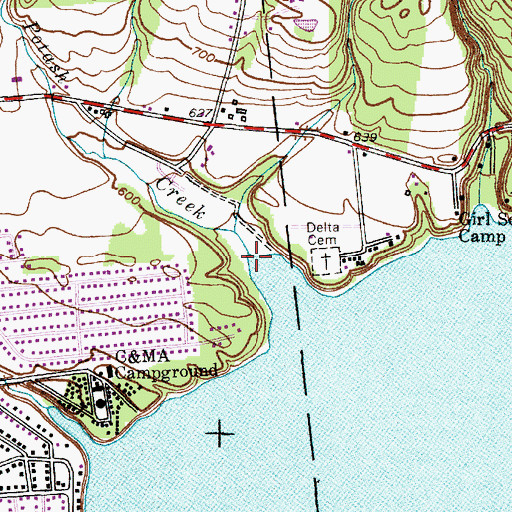 Topographic Map of Potash Creek, NY