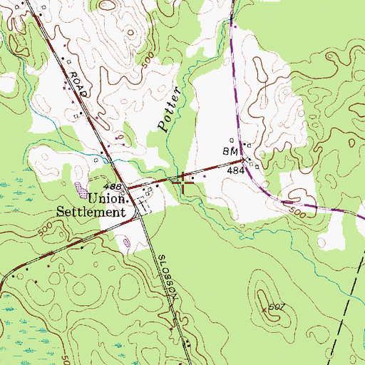 Topographic Map of Potter Creek, NY
