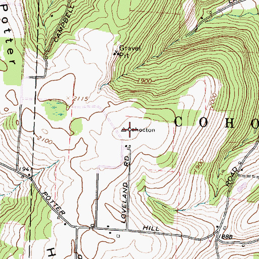 Topographic Map of Potter Hill, NY