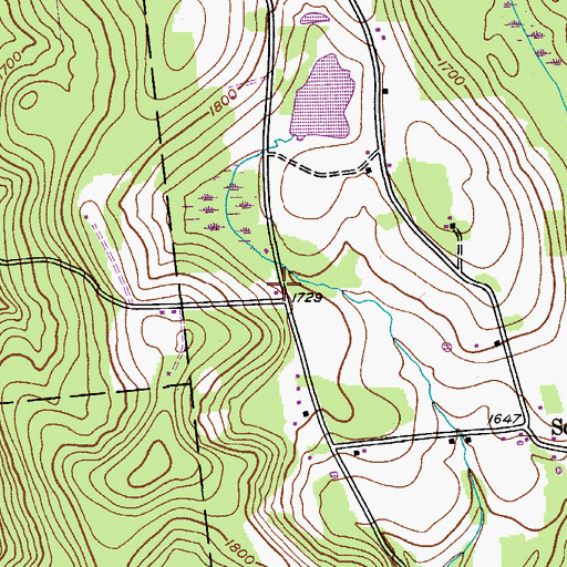 Topographic Map of Potter School (historical), NY