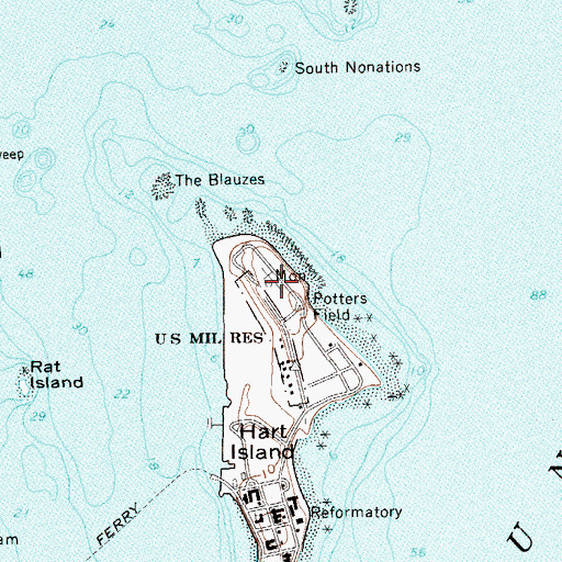 Topographic Map of Potters Field Burial Ground, NY