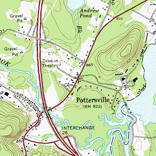 Topographic Map of Pottersville, NY