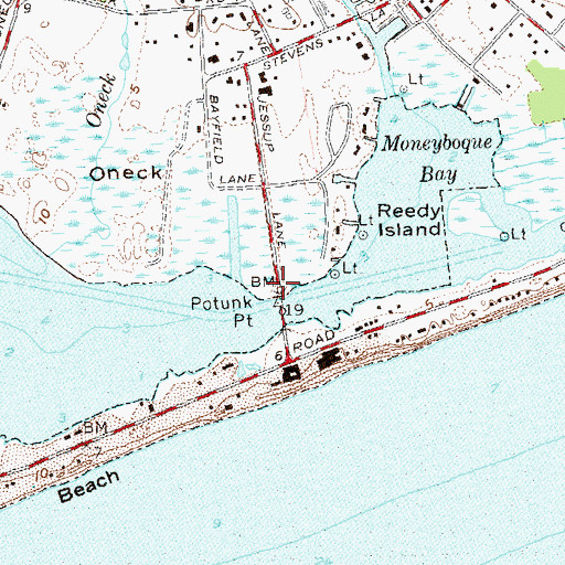 Topographic Map of Potunk Point, NY