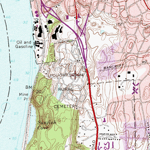 Topographic Map of Poughkeepsie Rural Cemetery, NY