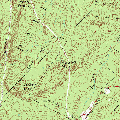 Topographic Map of Pound Mountain, NY