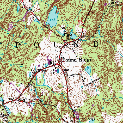 Topographic Map of Pound Ridge, NY