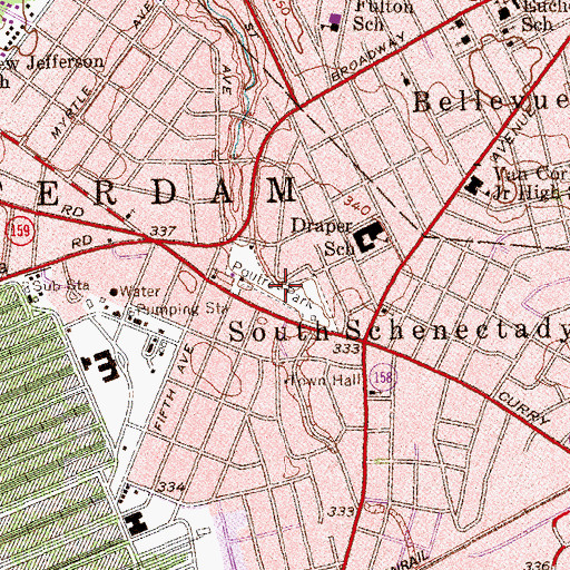 Topographic Map of Poutre Park, NY